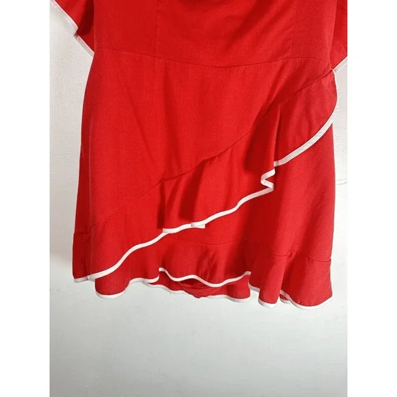 Tularosa Carrie Revolve Romper‎ Mini Dress Red White Woman's Size L - Picture 3 of 16